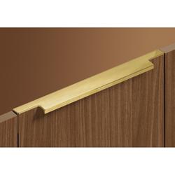 Hettich Griffleiste, mit Harpunensteg, L 1195mm Lamezia 9265994, Aluminium messingfarbig matt gebürstet, Breite 39mm, Höhe 9,5mm
