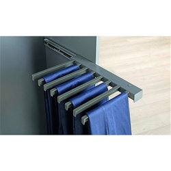 Hettich Schrank-Hosenhalter, lichte Korpusbreite 362, Stahl 9279066, ausziehbar, anthrazit pulverbeschichtet Anzahl Hosenhalter: 8 Stück, H 44mm, T 458mm