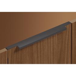 Hettich Griffleiste, mit Harpunensteg, L 1195mm Lamezia 9265983, Aluminium, schwarz matt Breite 39mm, Höhe 9,5mm