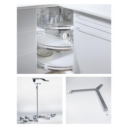 Hettich Küchenunterschrank-Eckschrankdrehbeschlag, anthrazit, pulverbeschichtet Revo 90° 9277663, für lichte Schrankhöhen 660-860mm mit Dämpfung, Korpusbreite 800mm, Korpustiefe 800mm