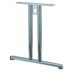 Hettich Tischgestell-Grundfuß, T-Form, 695mm, Stahl Change Basic 9280580, aluoptik, pulverbeschichtet Bodenausgleich 15mm, Belastbarkeit 100kg