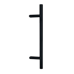 Stangengriff 30 mm rund Edelstahl pulverbeschichtet RAL 9005 schwarz feinstruktur 400/300/30 mm mit 45° Stützen, inkl. M8 Gewindeeinsatz Nr. ES 301.09.400.300 M8.3