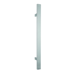 Stoßgriff Halbrundprofil Edelstahl feinmatt poliert 500/350/D40x25 mit geraden Stützen 25x25, inkl. M8 Gewindeeinsatz Nr. ES 4025.17.500.350 M8.1