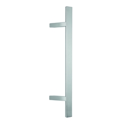Stoßgriff Halbrundprofil Edelstahl feinmatt poliert 330/210/D40x25 mit 45° Stützen 25x25, inkl. M8 Gewindeeinsatz Nr. ES 4025.16.330.210 M8.3