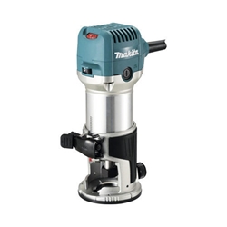 Makita Multifunktionsfräse 710 W, Werkzeugaufnahme 6/8 mm, mit variabler Geschwindigkeitskontrolle, inkl. Parallelanschlag Absaugstutzen, Kantenfräsmodul Oberfräsmodul, Kopierhülse 10 und 16mm Nr. RT0702CX2J