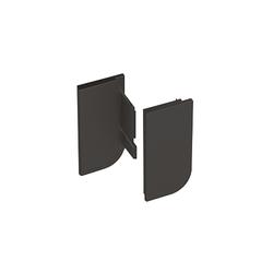 Hettich Griffleiste-Endkappenset, L-Form Canis L 9266107, ls/rs, Aluminium, schwarz Breite 23mm, Höhe 52mm