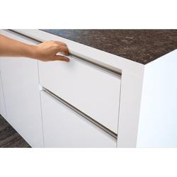 Hettich Griffleiste, individuell ablängbar, L 3500mm Canis L 9266104, Aluminium, schwarz matt Breite 23mm, Höhe 53,5mm