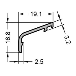 Gutmann Fenster Flügelabdeckprofil, 6m, Aluminium FP 8850, blank, Breite 19,1mm, Legierung EN AW-6060 T66 (VE= 240 Meter)