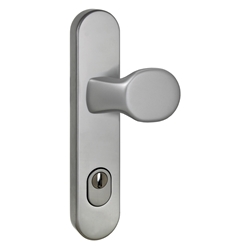 Schutz Wechselgarnitur U-Form ES1 mit Ziehschutz EV1 silberfarbig TS: 76mm Nr. 1040/K/052/ZA F1 + Set