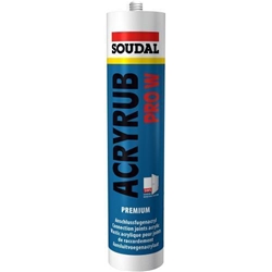 Soudal Acryl Acryrub Pro W weiß Kartusche a 310ml für die innere Abdichtung (diffusionsdicht SWS-System, ift-geprüft), Nr. 117157 (Palette a 1500 Stk.)