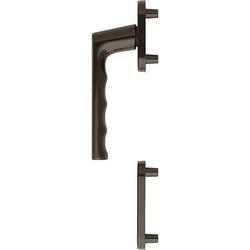 Hoppe Balkon-/Fenstertür-Halbgarnitur, PZ, Hamburg 0700FA/66N/66NS (außen), Alu, F8707 dunkelbraun seidenglänzend, mit Stütznocken, Ø 10mm, verdeckt verschraubt, ohne Schrauben Nr. 11750996