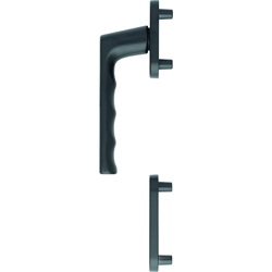 Hoppe Balkon-/Fenstertür-Halbgarnitur, PZ, Hamburg 0700FA/66N/66NS (außen), Alu, F9714M schwarz matt, mit Stütznocken, Ø 10mm, verdeckt verschraubt, ohne Schrauben Nr. 11751009