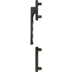 Hoppe Balkon-/Fenstertür-Halbgarnitur, PZ, Toulon 0737KH/51N/51NS (außen flach), Alu, F8707 dunkelbraun seidenglänzend, mit Stütznocken, Ø 10mm, verdeckt verschraubt, ohne Schrauben Nr. 11813015