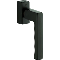 Hoppe Fenstergriff, mit eckiger Rosette, SecuForte®, Toulon 0737/UD9024, F8707 dunkelbraun seidenglänzend beschichtet, mit Arretierung, VK7, Stift 20-30mm, längenvariabel, mit Stütznocken, Nocken Ø 10mm, mit Schrauben M5X35/40mm Nr. 11736227