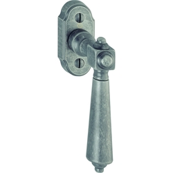 Hoppe DK-Fenstergriff, mit kantig abgerundeter Rosette, VK7x35, DIN Links-Rechts Singapore M072/7, silber antiqua mit Stütznocken, Nocken Ø 10mm Nr. 2456685