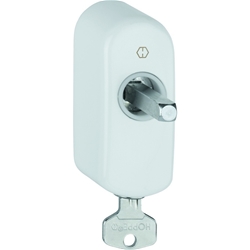 Hoppe DK-Fenstergriffrosette, abschließbar, verdeckt verschraubt AUS950S 100NM TBT4, 7/37 Stift vorsteh. 37mm, Secustik®, mit Stütznocken, Nocken Ø 10mm, verkehrsweiß Nr. 11677892