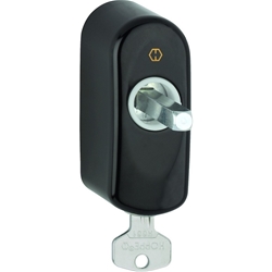 Hoppe DK-Fenstergriffrosette, abschließbar, verdeckt verschraubt AUS950S 100NM, 7/32 Stift vorsteh. 32mm, Secustik®, mit Stütznocken, Nocken Ø 10mm, dunkelbraun seidenglänzend beschichtet Nr. 11677795