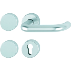 Hoppe FH-Standflügelgarnitur, mit Rosetten, BL/PZ, VK9, Aluminium Paris FS-138/42H/42HS, naturfarbig mit Stütznocken, Gleitlager, TS 40-65mm Nr. 11663194