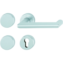 Hoppe FH-Standflügelgarnitur, mit Rosetten, BL/PZ, VK9, Aluminium Rotterdam FS-1401/42H/42HS, naturfarbig mit Stütznocken, Gleitlager, TS 40-65mm Nr. 11663145