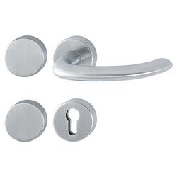 Hoppe FH-Standflügelgarnitur, mit Rosetten, BL/PZ, VK9, Edelstahl Marseille FS-E1138/42H/42HS, edelstahl matt mit Stütznocken, Gleitlager, TS 40-65mm Nr. 11665257