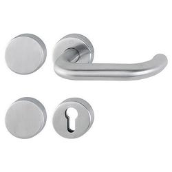 Hoppe FH-Standflügelgarnitur, mit Rosetten, BL/PZ, VK9, Edelstahl Paris FS-E138/42H/42HS, edelstahl matt-SecuSan mit Stütznocken, Gleitlager, TS 40-65mm Nr. 11665452