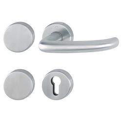 Hoppe FH-Standflügelgarnitur, mit Rosetten, BL/PZ, VK9, Edelstahl San Francisco FS-E1301/42H/42HS, edelstahl matt mit Stütznocken, Gleitlager, TS 40-65mm Nr. 11665956