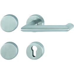 Hoppe FH-Standflügelgarnitur, mit Rosetten, BL/PZ, VK9, Edelstahl Stockholm FS-E1141/42H/42HS, F69-S mit Stütznocken, Gleitlager, TS 40-65mm Nr. 11665889