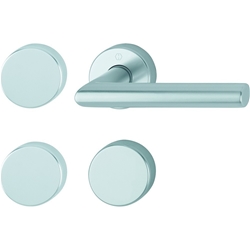 Hoppe FH-Standflügelgarnitur, mit Rosetten, BL/UG, VK9, Aluminium Amsterdam FS-1400/42H/42HS, naturfarbig mit Stütznocken, Gleitlager, TS 40-65mm Nr. 11662621