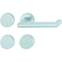 Hoppe FH-Standflügelgarnitur, mit Rosetten, BL/UG, VK9, Aluminium Rotterdam FS-1401/42H/42HS, naturfarbig mit Stütznocken, Gleitlager, TS 40-65mm Nr. 11663157