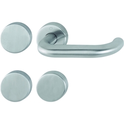 Hoppe FH-Standflügelgarnitur, mit Rosetten, BL/UG, VK9, Edelstahl Paris FS-E138/42H/42HS, edelstahl matt-SecuSan mit Stütznocken, Gleitlager, TS 40-65mm Nr. 11665464