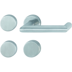 Hoppe FH-Standflügelgarnitur, mit Rosetten, BL/UG, VK9, Edelstahl Rotterdam FS-E1401/42H/42HS, F69-S mit Stütznocken, Gleitlager, TS 40-65mm Nr. 11665622