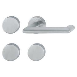 Hoppe FH-Standflügelgarnitur, mit Rosetten, BL/UG, VK9, Edelstahl Stockholm FS-E1141/42H/42HS, edelstahl matt mit Stütznocken, Gleitlager, TS 40-65mm Nr. 11665877