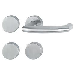 Hoppe FH-Standflügelgarnitur, mit Rosetten, BL/UG, VK9, Edelstahl Trondheim FS-E1431/42H/42HS, edelstahl matt mit Stütznocken, Gleitlager, TS 40-65mm Nr. 11666645