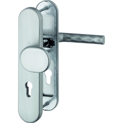 Hoppe HT-Schutz-Wechselgarnitur, oval, PZ, 10/92, DIN Links-Rechts, Aluminium Hamburg 86G/3331/3310/1700, edelstahloptik matt Langschild, TS 67-72mm Nr. 11759252