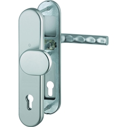Hoppe HT-Schutz-Wechselgarnitur, oval, PZ, 10/92, DIN Links-Rechts, Aluminium Hamburg 86G/3331/3310/1700, stahlfarbig Langschild, TS 67-72mm Nr. 11759240