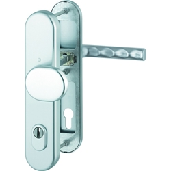 Hoppe HT-Schutz-Wechselgarnitur, oval, PZ, 10/92, DIN Links-Rechts, Aluminium Hamburg 86G/3332ZA/3310/1700, naturfarbig Langschild, TS 67-72mm Nr. 11759635