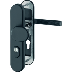 Hoppe HT-Schutz-Wechselgarnitur, oval, PZ, 10/92, DIN Links-Rechts, Aluminium Hamburg 86G/3332ZA/3310/1700, schwarz matt Langschild, TS 67-72mm Nr. 11759690