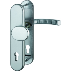 Hoppe HT-Schutz-Wechselgarnitur, oval, PZ, 10/92, DIN Links-Rechts, Aluminium Luxembourg 86G/3331/3310/199, stahlfarbig Langschild, TS 67-72mm Nr. 3752443