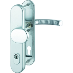Hoppe HT-Schutz-Wechselgarnitur, oval, PZ, 10/92, DIN Links-Rechts, Aluminium Luxembourg 86G/3332ZA/3310/199, naturfarbig Langschild, TS 67-72mm Nr. 3967583