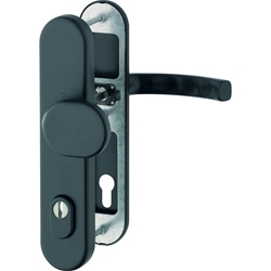Hoppe HT-Schutz-Wechselgarnitur, oval, PZ, 10/92, DIN Links-Rechts, Aluminium Luxembourg 86G/3332ZA/3310/199, schwarz matt Langschild, TS 67-72mm Nr. 11790040