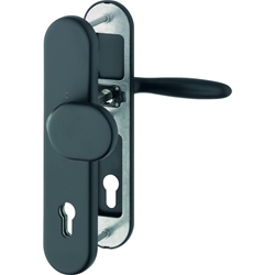 Hoppe HT-Schutz-Wechselgarnitur, oval, PZ, 10/92, DIN Links-Rechts, Aluminium Verona 86G/3331/3310/1510, schwarz matt Langschild, TS 67-72mm Nr. 11790659