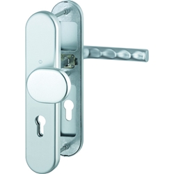 Hoppe WET-Schutz-Wechselgarnitur, oval, PZ, 8/72, DIN Links-Rechts, Aluminium Hamburg 86G/3331/3310/1700, naturfarbig Langschild, TS 42-47mm Nr. 11759112