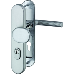 Hoppe WET-Schutz-Wechselgarnitur, oval, PZ, 10/72, DIN Links-Rechts, Aluminium Hamburg 86G/3332ZA/3310/1700, edelstahloptik matt Langschild, TS 42-47mm Nr. 11759616