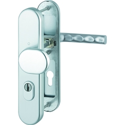 Hoppe WET-Schutz-Wechselgarnitur, oval, PZ, 8/72, DIN Links-Rechts, Aluminium Hamburg 86G/3332ZA/3310/1700, naturfarbig Langschild, TS 42-47mm Nr. 11759525