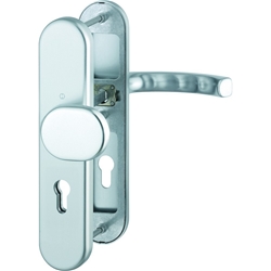 Hoppe WET-Schutz-Wechselgarnitur, oval, PZ, 10/72, DIN Links-Rechts, Aluminium Luxembourg 86G/3331/3310/199, naturfarbig Langschild, TS 37-42mm Nr. 10718155