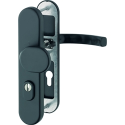 Hoppe WET-Schutz-Wechselgarnitur, oval, PZ, 10/72, DIN Links-Rechts, Aluminium Luxembourg 86G/3332ZA/3310/199, schwarz matt Langschild, TS 37-42mm Nr. 11790003