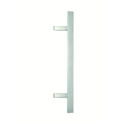Stoßgriff Edelstahl, Flachstahl 40x10 mm, 2 schräge Stützen, Länge 1600mm BA 1400mm inkl. M8 Gewindeeinsatz Nr. ES4010.18.1600.1400 M8