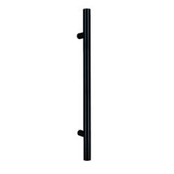 Stangengriff 30mm rund Edelstahl pulverbeschichtet RAL 9005 schwarz feinstruktur 1800/1600/30 mm mit gerade Stützen, inkl. M8 Gewindeeinsatz Nr. ES 301.01.1800.1600 M8.1