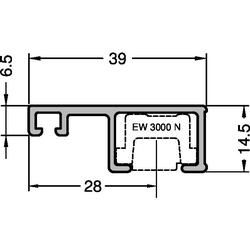 Gutmann Fenster Flügelprofil, 6m, FL 39.6-SK, Aluminium, naturfarben eloxiert (VE= 6 Meter)