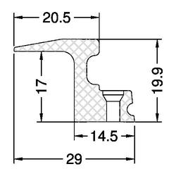 Gutmann Fenster Glashalteprofil, mit Dichtung, 6m, GHP 21.30, schwarz (VE= 6 Meter)